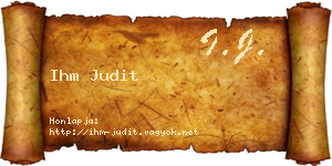 Ihm Judit névjegykártya